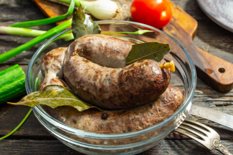 Печеночная колбаса с перловкой